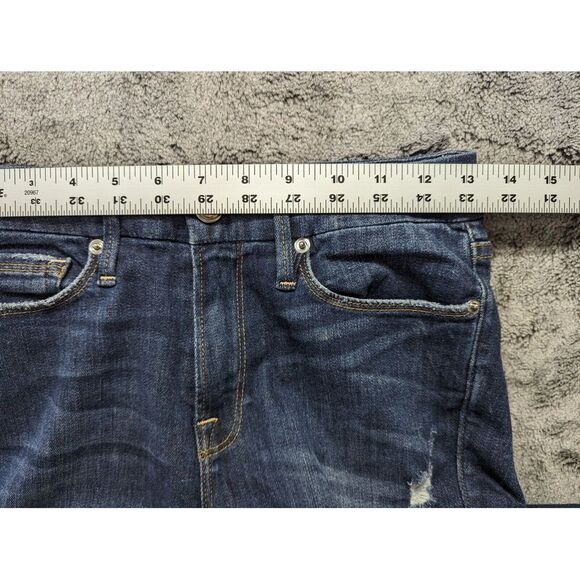 Good American Good Legs Skinny Leg Distressed Jeans Women's Size 2/26 Dark Wash - Picture 8 of 15